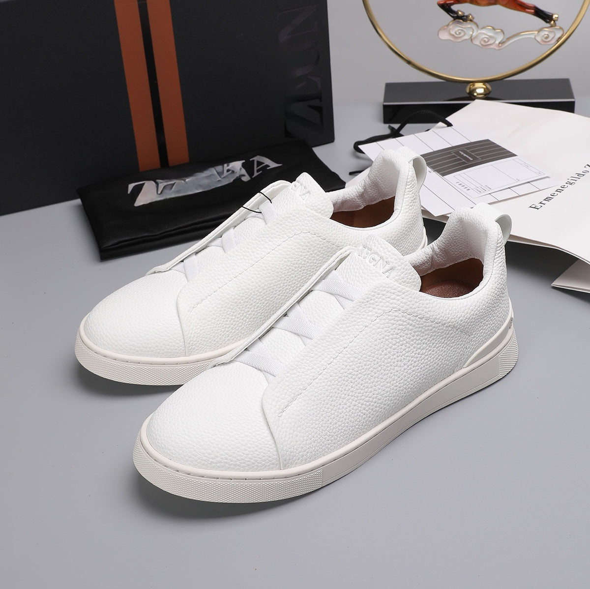 Men's Classic Elastic-Band Leather Loafers