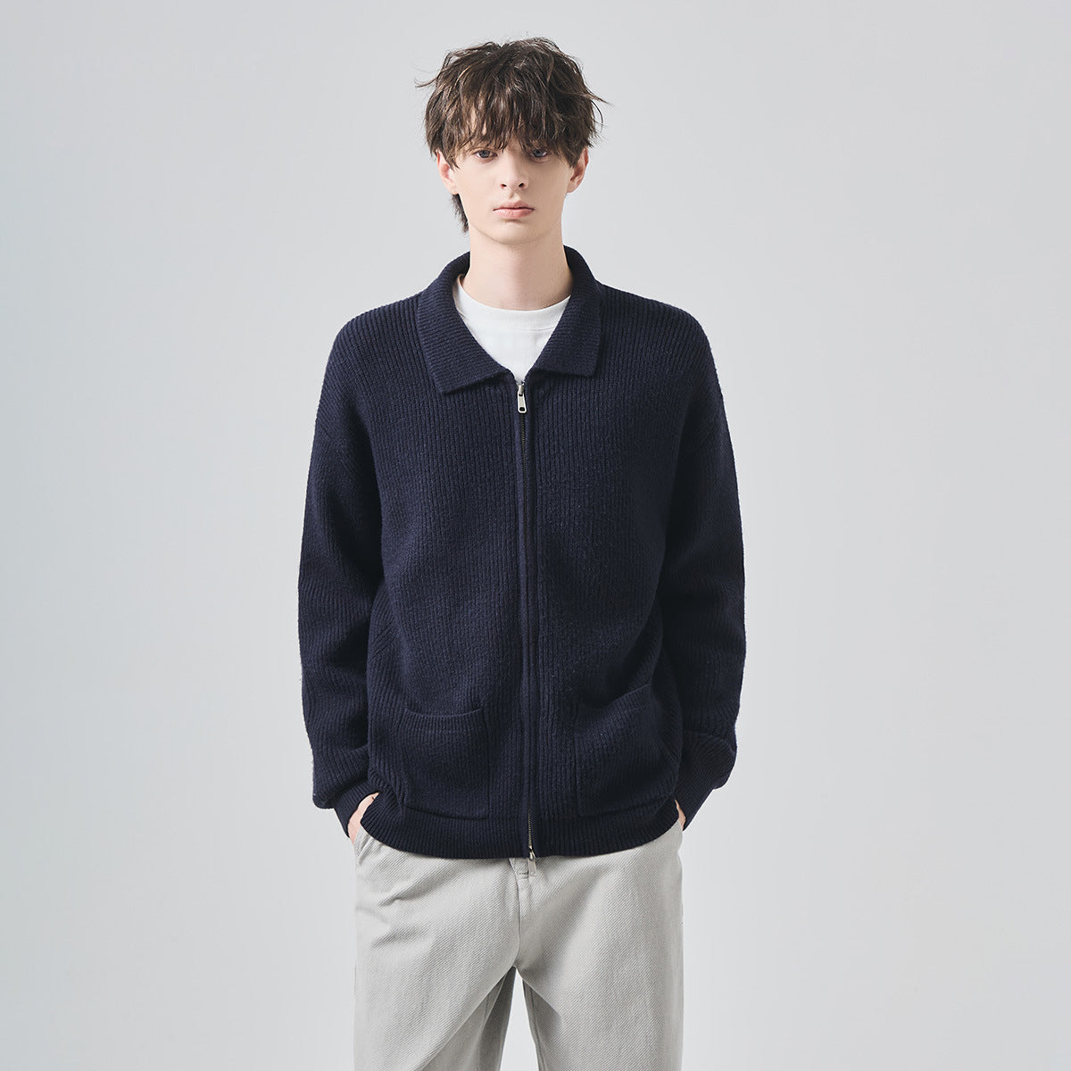 Men's Loose Lapel Knit Cardigan Jacket