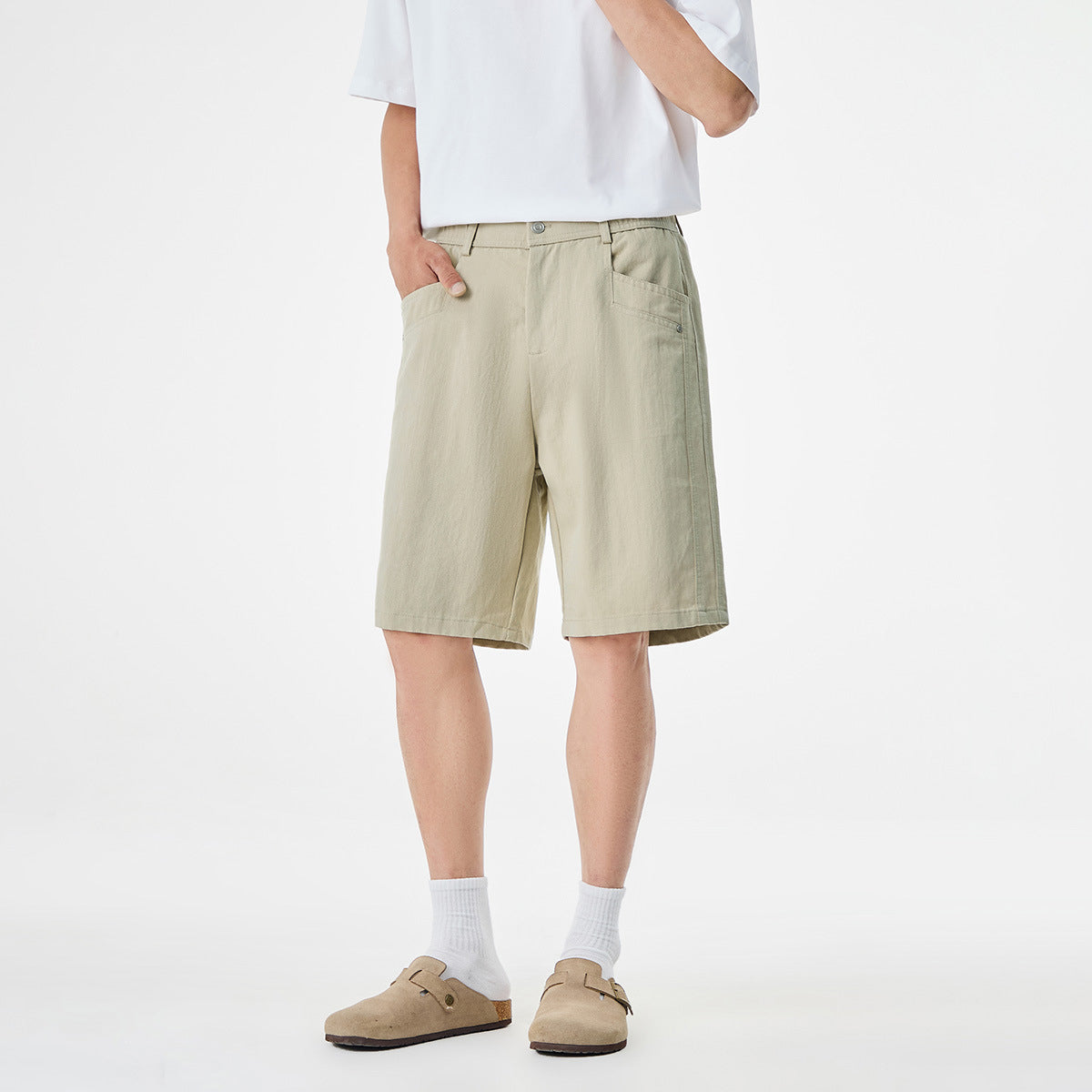 Men's Cotton-Lyocell Blend Relaxed Shorts