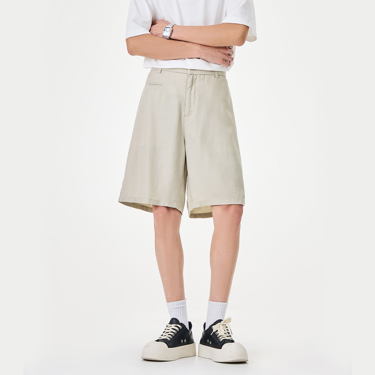Men's Linen-Blend Relaxed Shorts