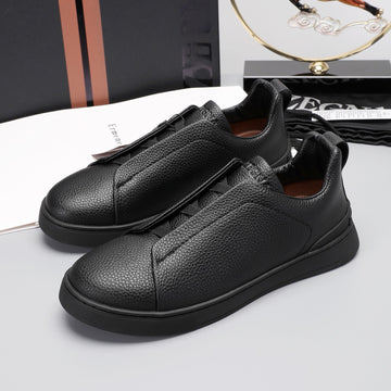 Men's Classic Elastic-Band Leather Loafers