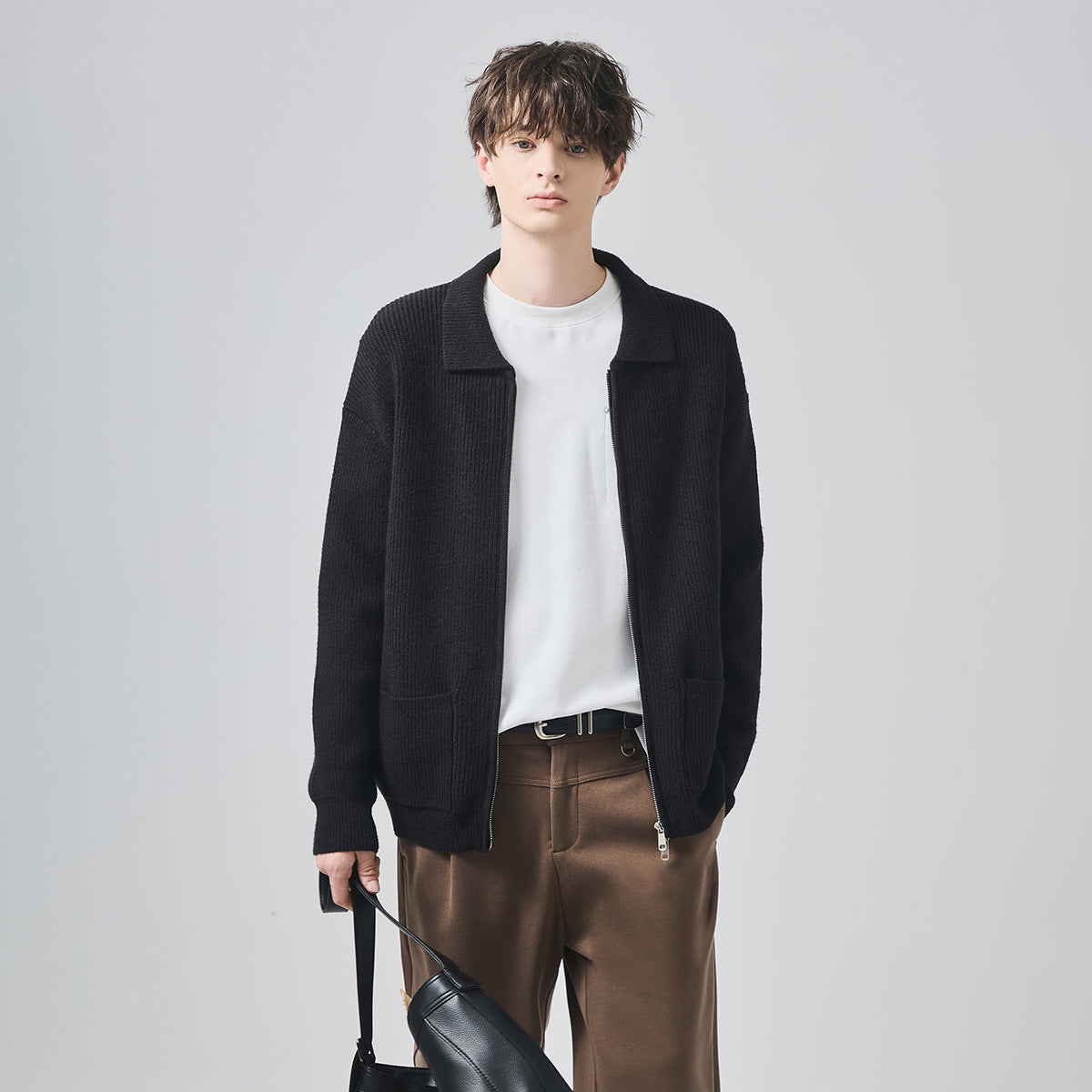 Men's Loose Lapel Knit Cardigan Jacket