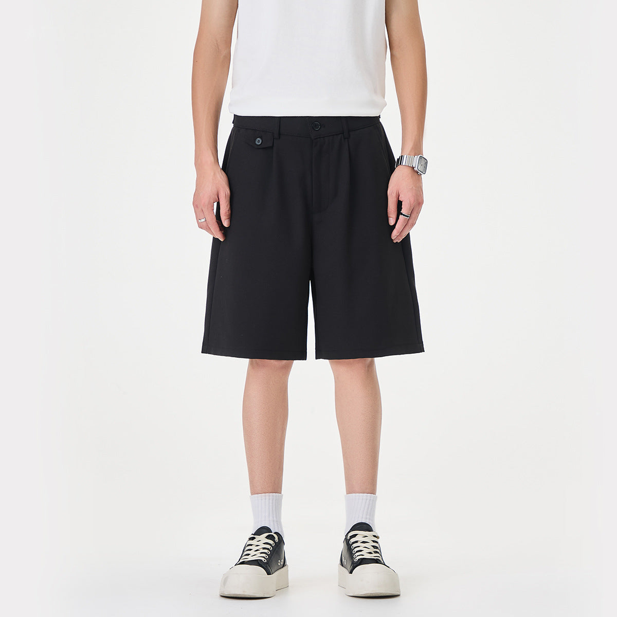Men's Linen-Blend Wide-Leg Shorts