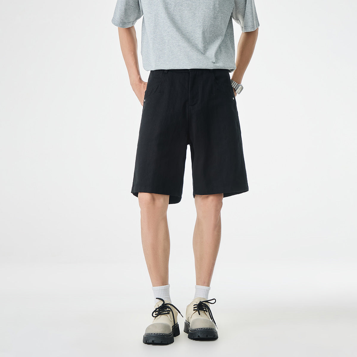 Men's Cotton-Lyocell Blend Relaxed Shorts