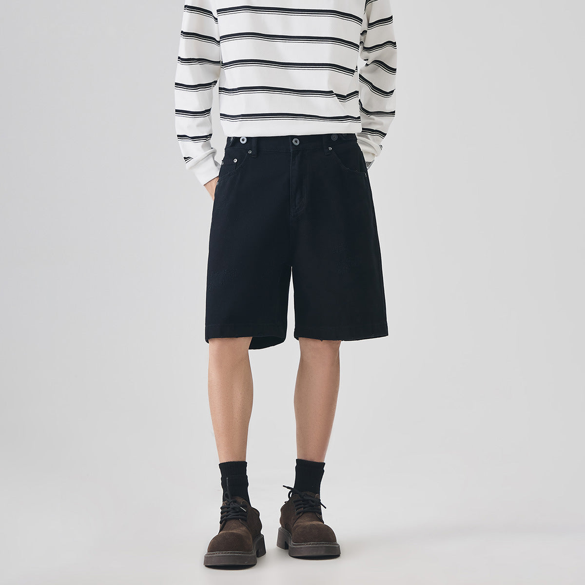 Men's Cotton Distressed Shorts