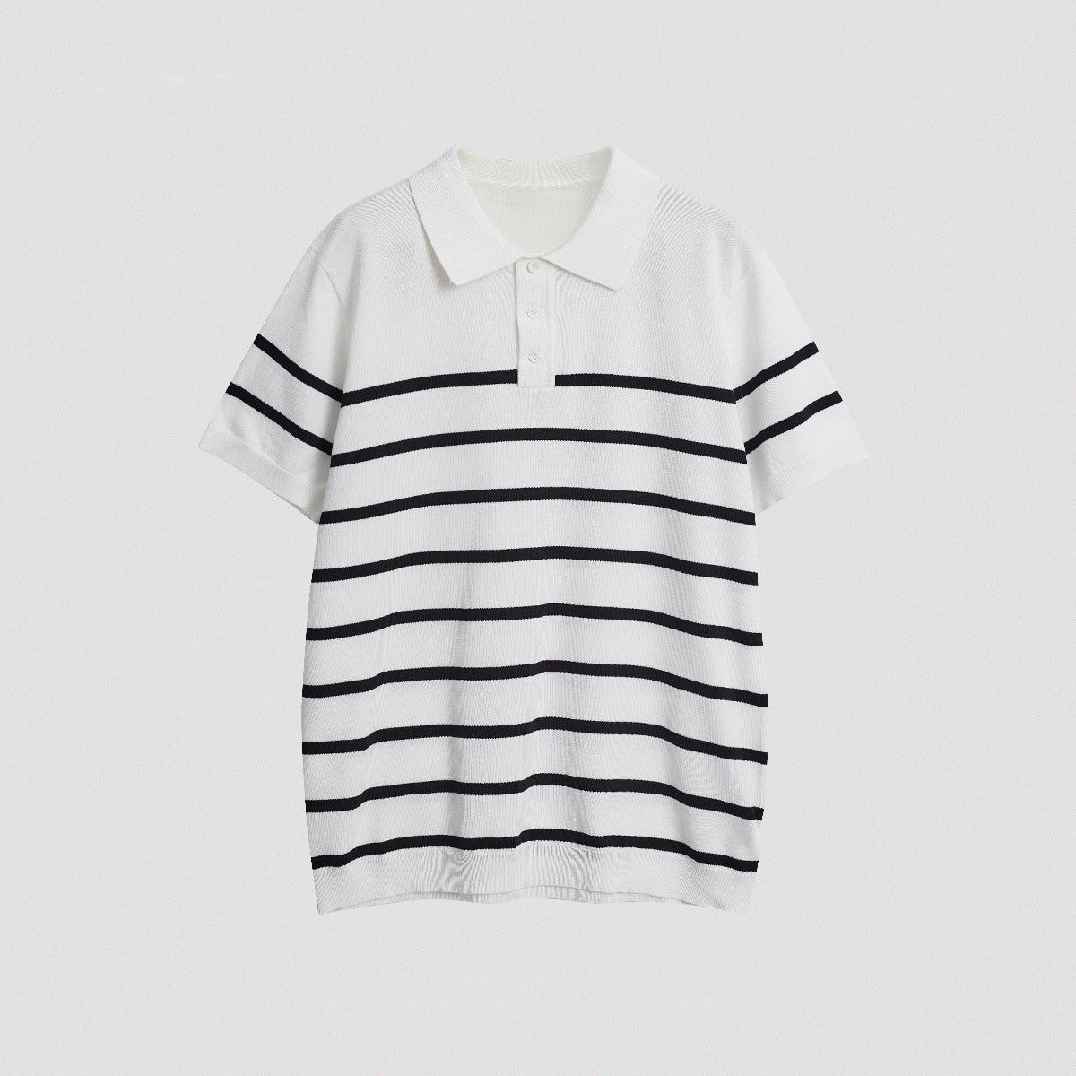 Men's Slim Fit Striped Knit Polo Shirt