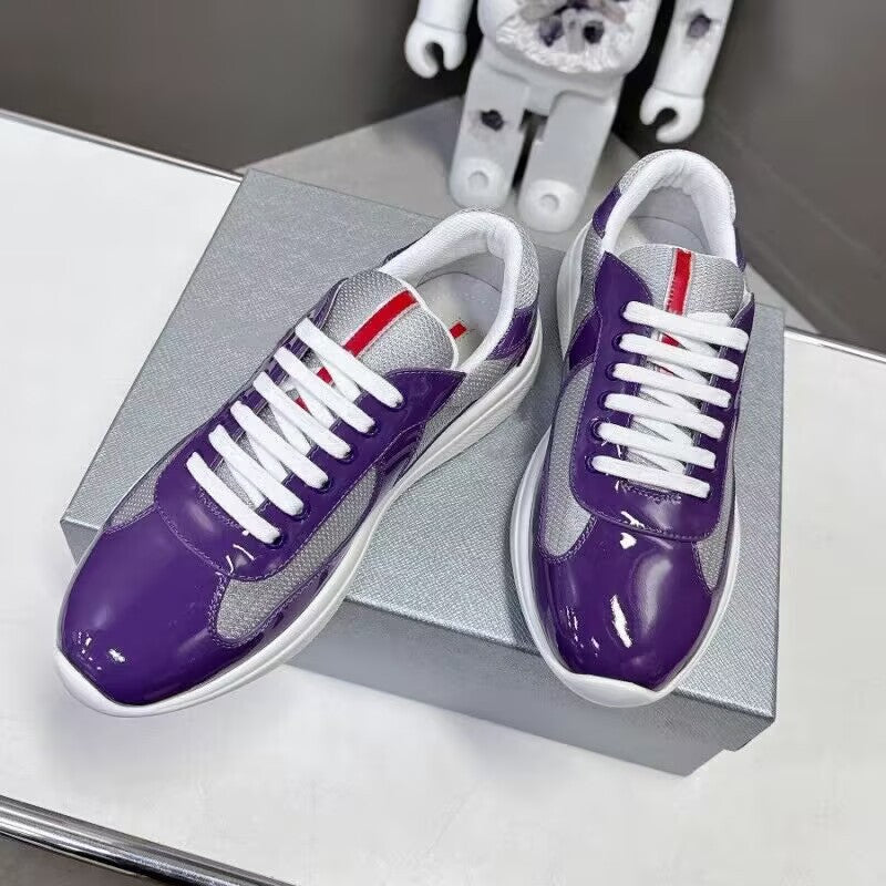 Men's Leather Panel Running-Style Sneakers