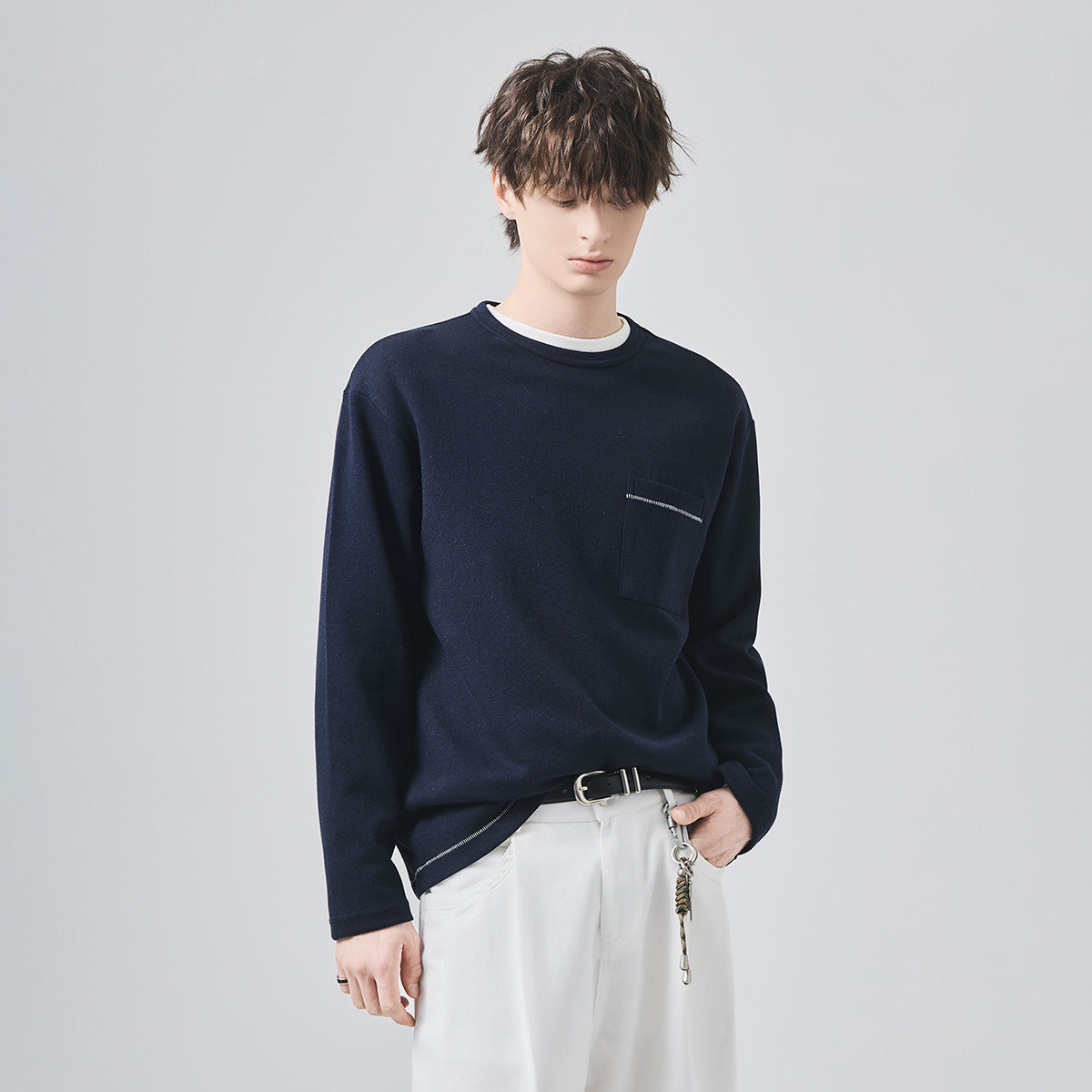 Men's Brushed Pocket Long Sleeve T-Shirt