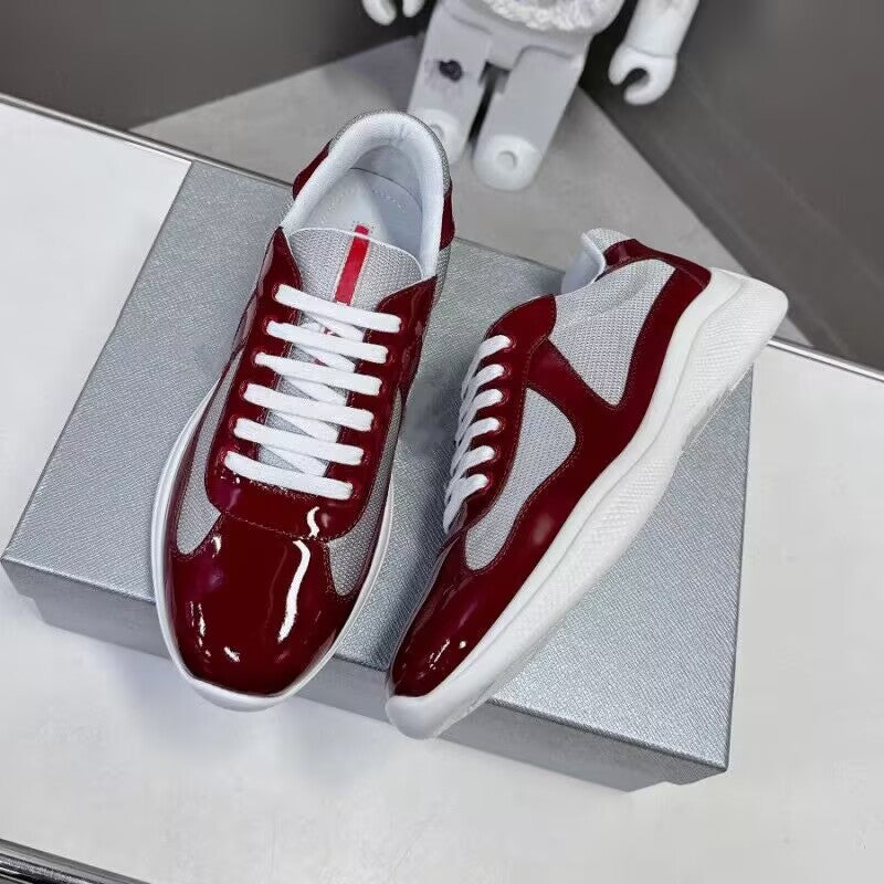Men's Leather Panel Running-Style Sneakers