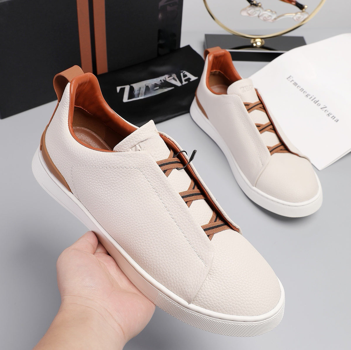 Men's Classic Elastic-Band Leather Loafers