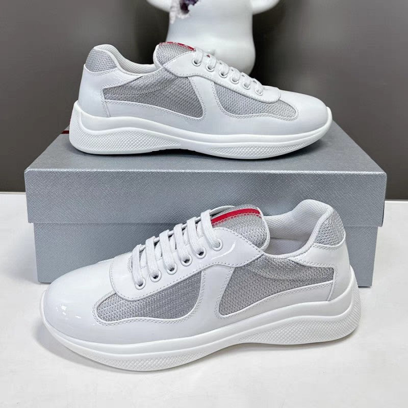 Men's Leather Panel Running-Style Sneakers