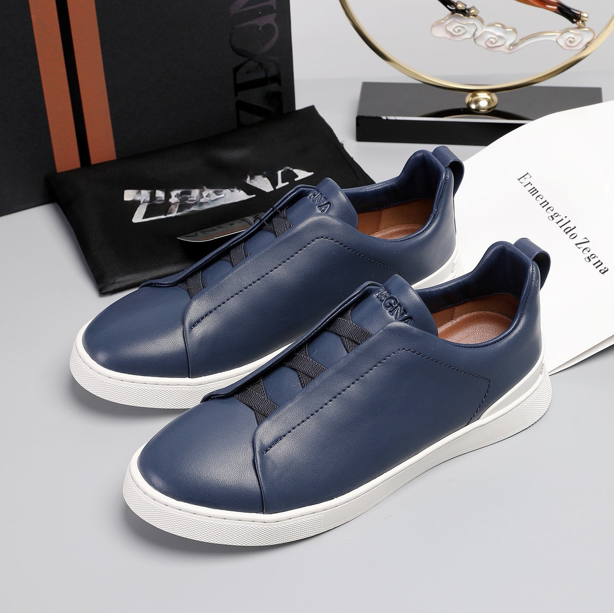 Men's Classic Elastic-Band Leather Loafers