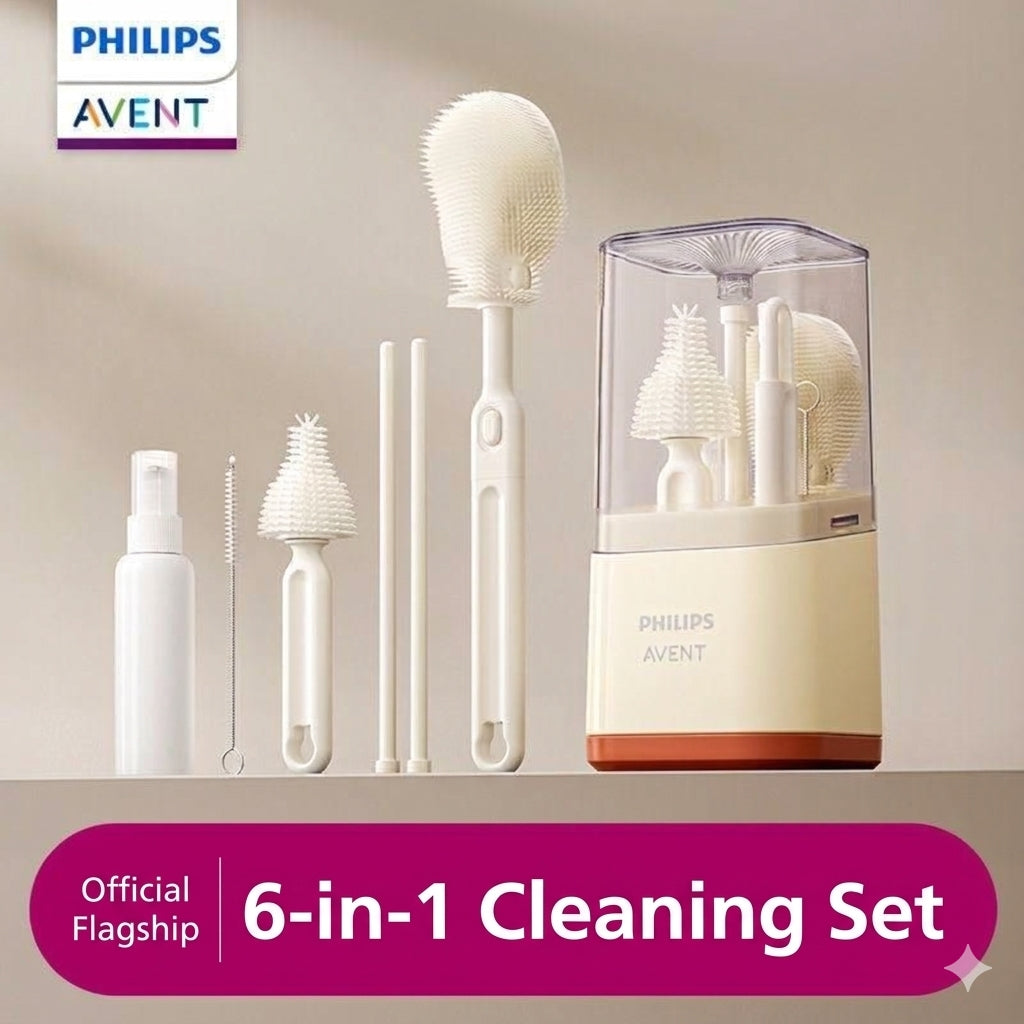 Philips Avent Portable 6-in-1 Baby Bottle Cleaning Brush Set