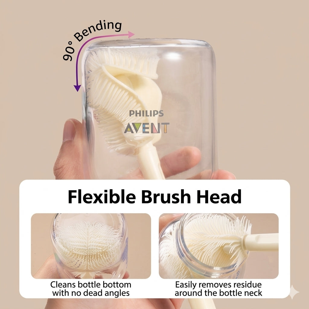 Philips Avent Portable 6-in-1 Baby Bottle Cleaning Brush Set