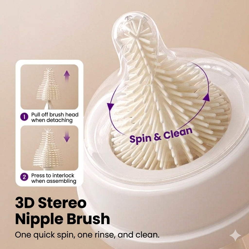 Philips Avent Portable 6-in-1 Baby Bottle Cleaning Brush Set