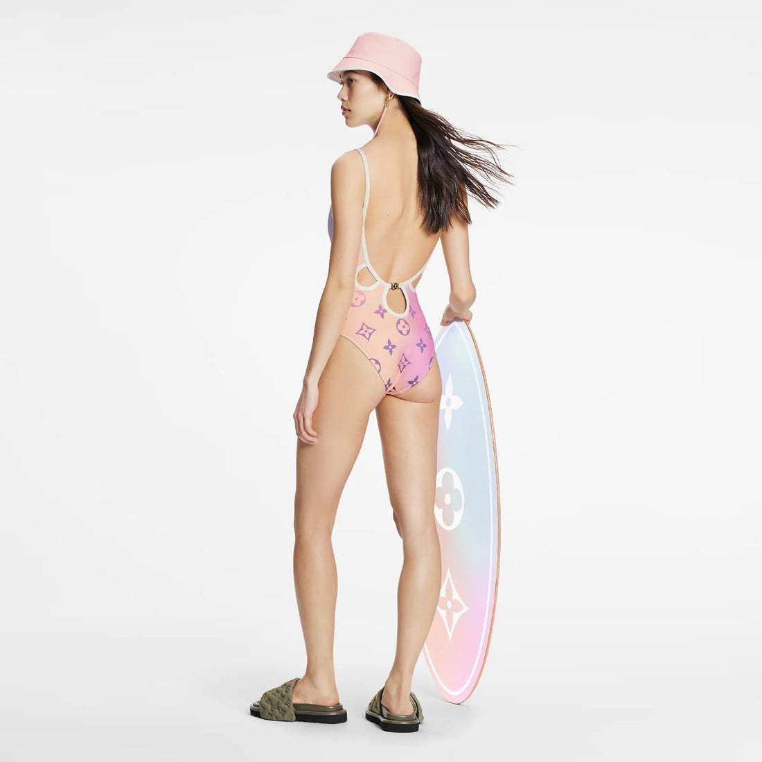 Louis Vuitton Monogram Gradient Cut-Out One-Piece Swimsuit