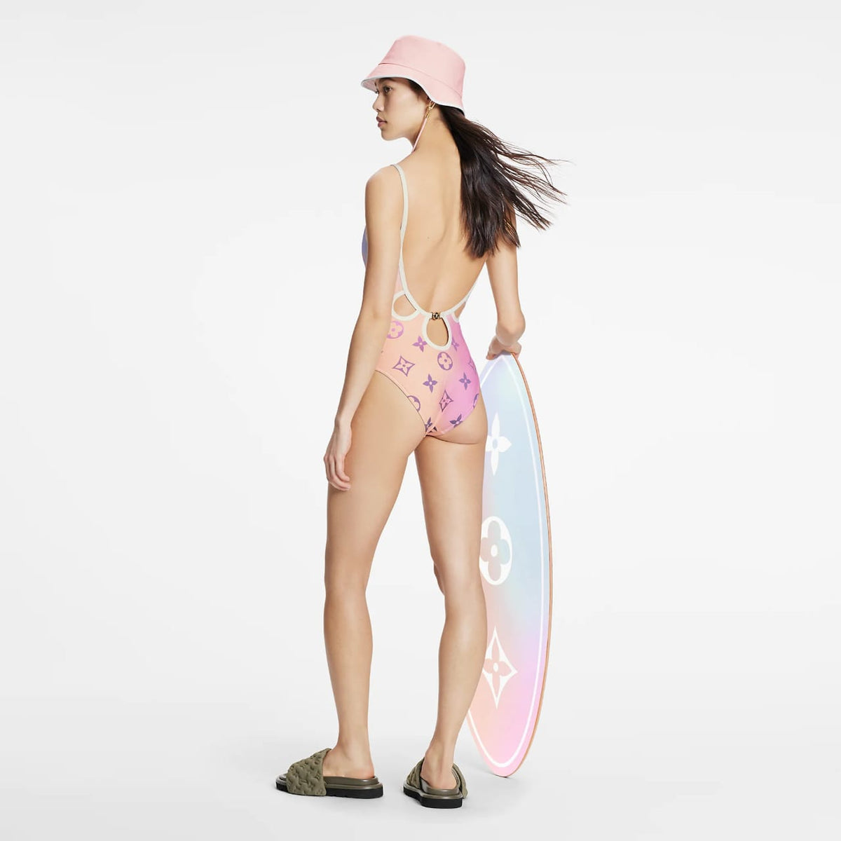 Louis Vuitton Monogram Gradient Cut-Out One-Piece Swimsuit