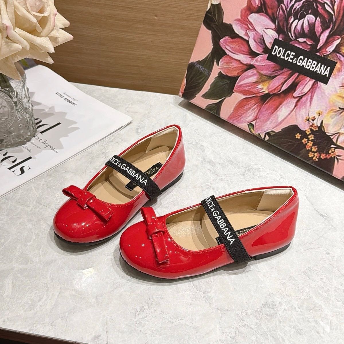 Dolce & Gabbana Patent leather ballet flats with elastic