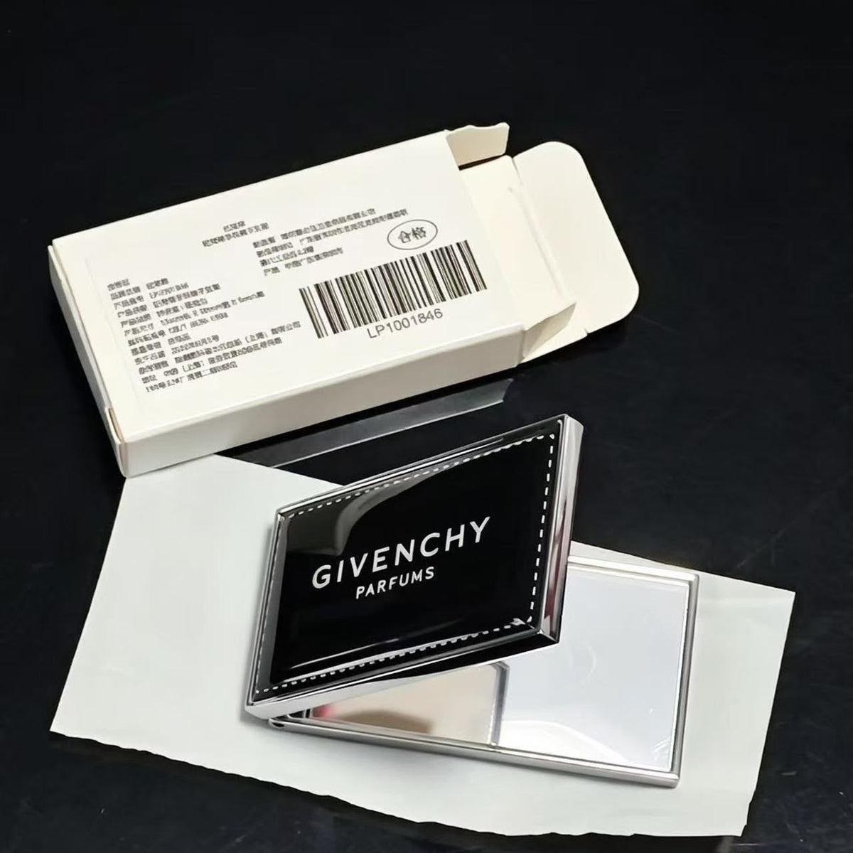 Givenchy Parfums Black Pocket Hand Mirror