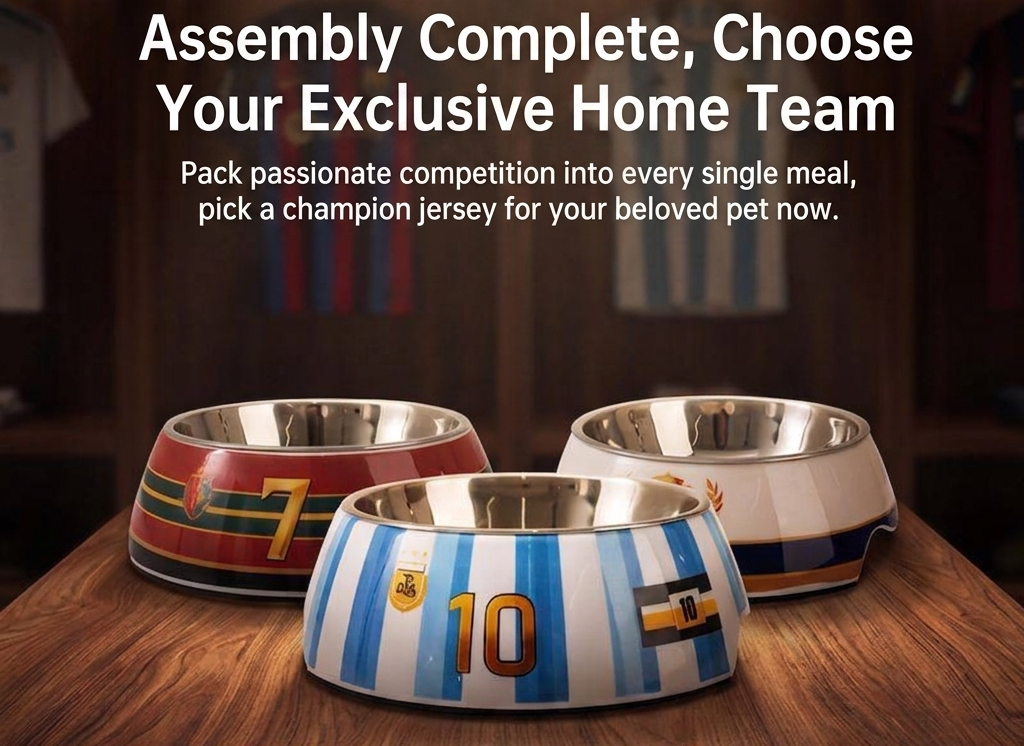 World Cup Jersey Style Non-Slip Dog Bowl