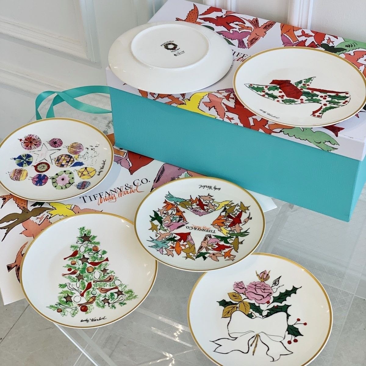 Tiffany & Co. x Andy Warhol Festive Bone China Set of 6 Dessert Plates