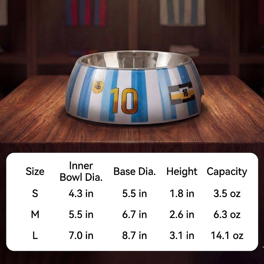 World Cup Jersey Style Non-Slip Dog Bowl