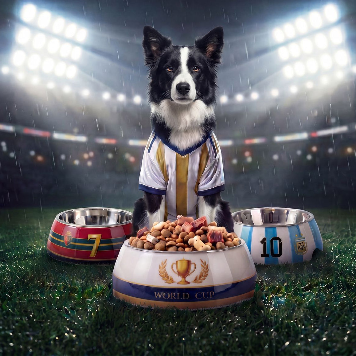 World Cup Jersey Style Non-Slip Dog Bowl
