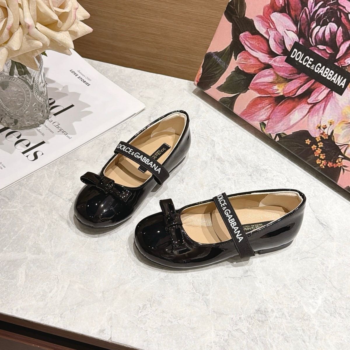 Dolce & Gabbana Patent leather ballet flats with elastic