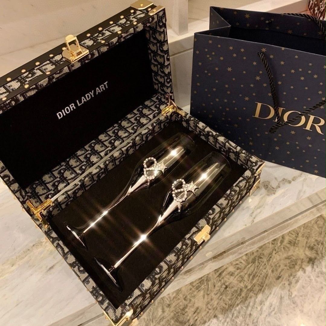 Christian Dior Light Luxury Lily of the Valley Pattern Crystal Glass Gift Box