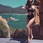 Versace Black Greca Border Cut-Out Swimsuit