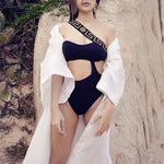 Versace Black Greca Border Cut-Out Swimsuit