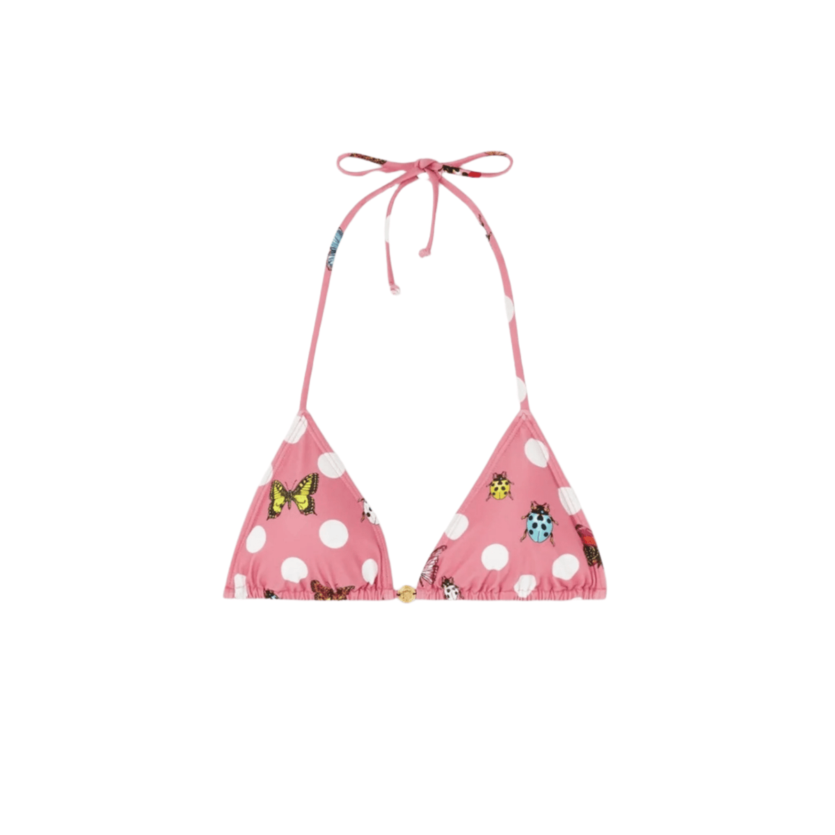 Versace Butterfly Dot Triangle Bikini Top in Pink