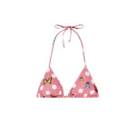 Versace Butterfly Dot Triangle Bikini Top in Pink