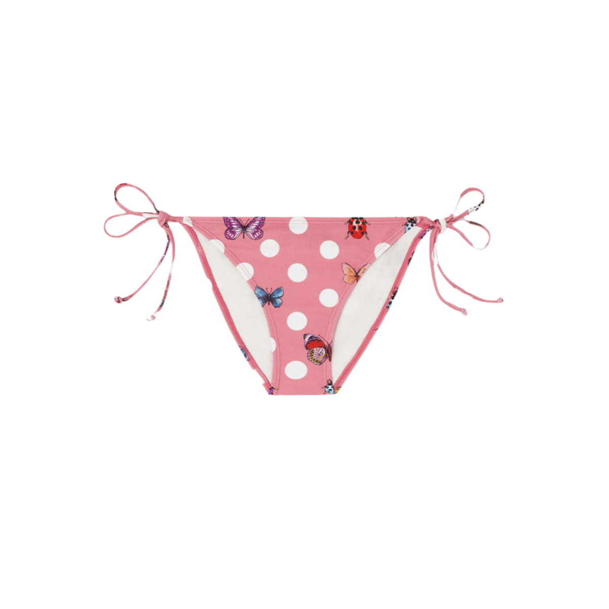 Versace Butterfly Dot Triangle Bikini Top in Pink