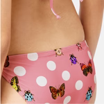 Versace Butterfly Dot Triangle Bikini Top in Pink