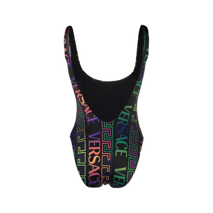 Versace Greca Neon-Print One-Piece Swimsuit