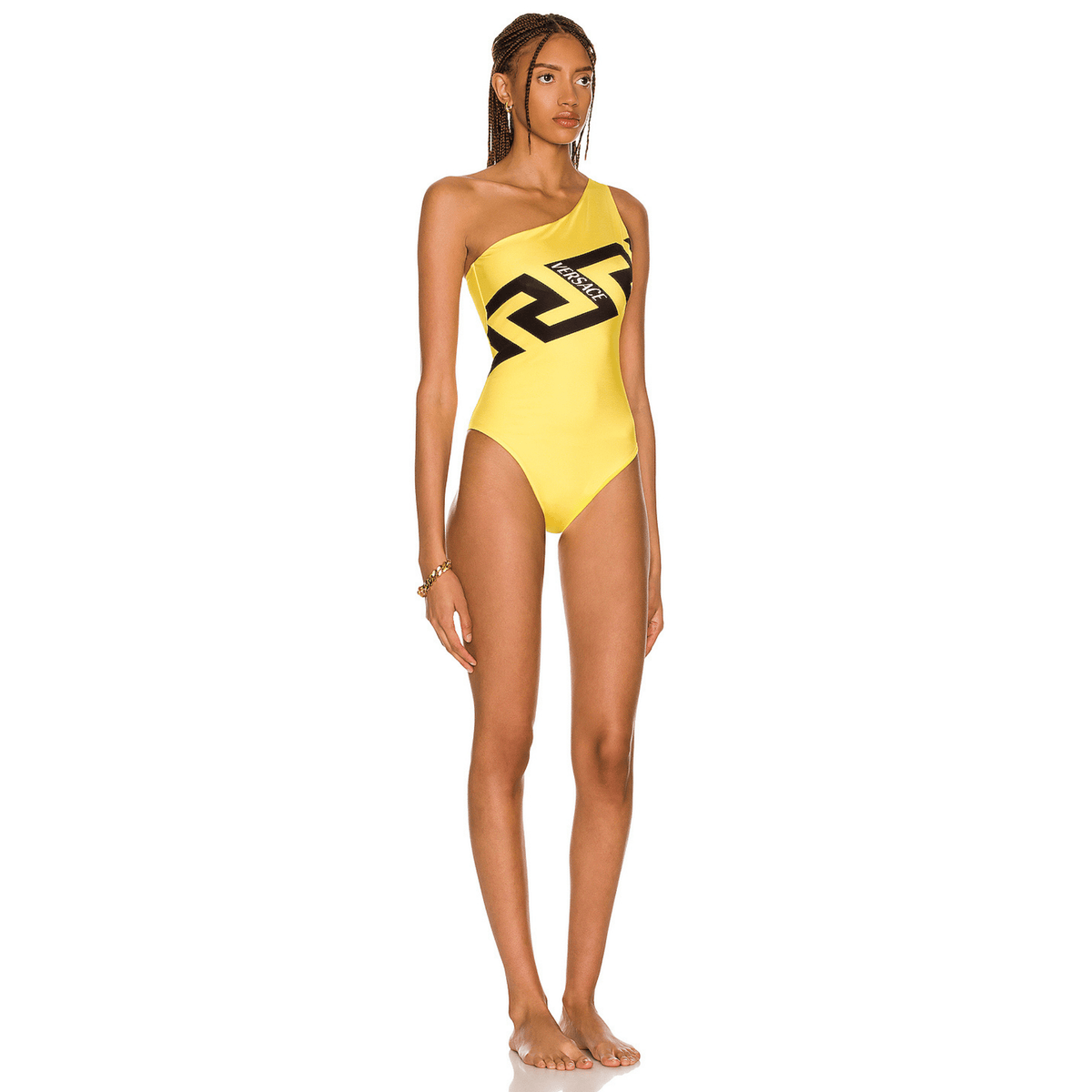 Versace Maxi Grace One Piece Swimsuit in Yellow
