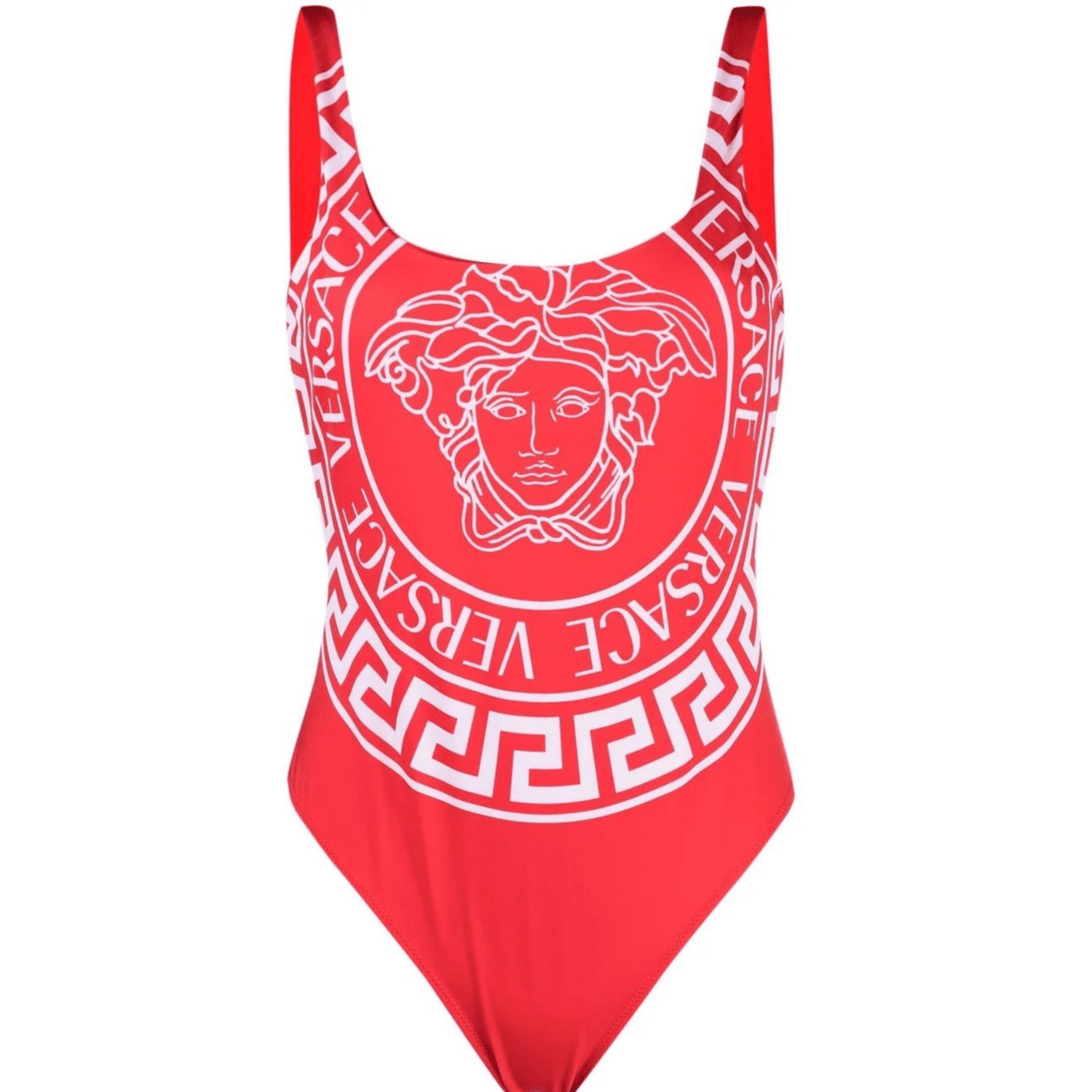 Versace Medusa Logo-print One-piece Swimsuit In Red