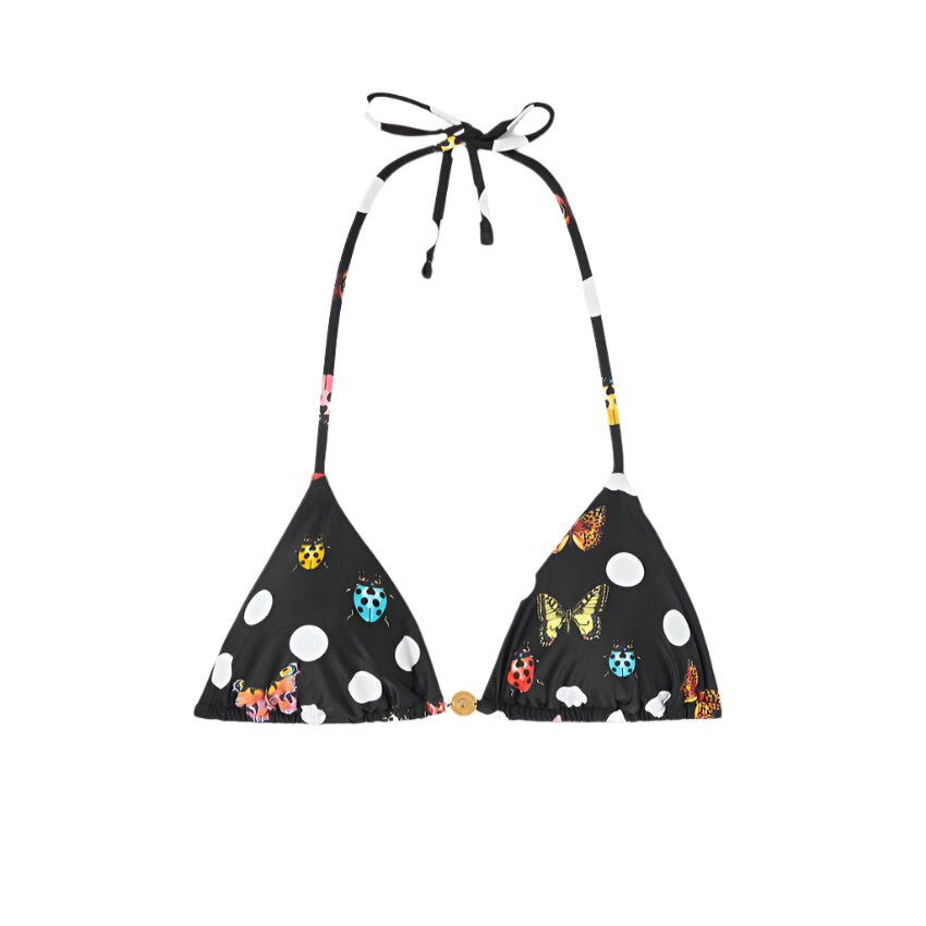 Versace Women's Dot Ladybug Triangle Bikini in Black