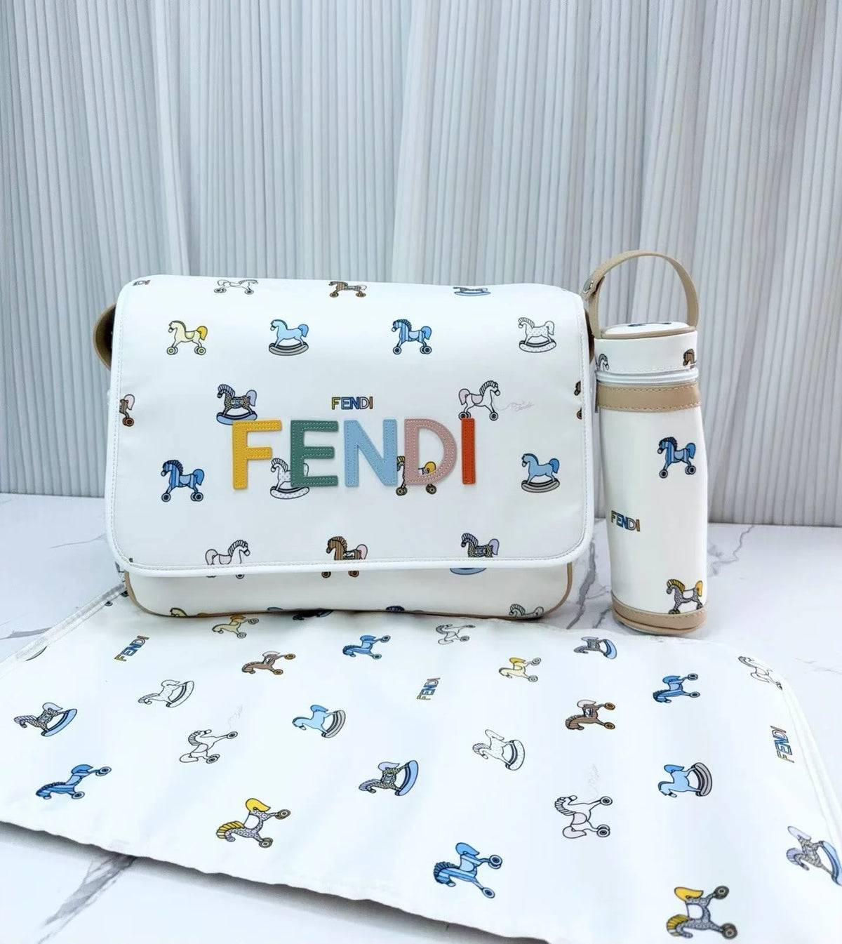 Fendi Baby Bag and Bottle Set - F09